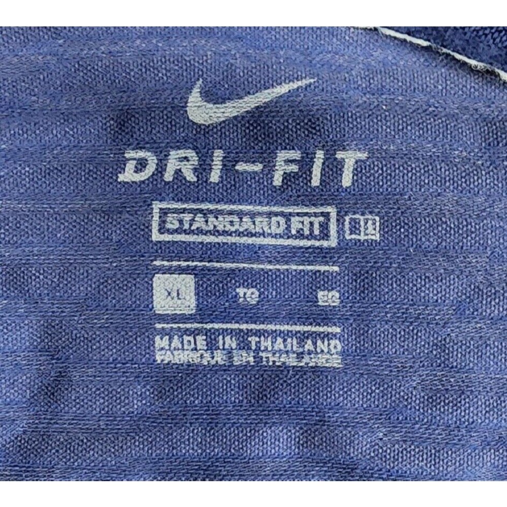 NIKE Dri-Fit Polo MENS XL Dark Blue Stretch Performance Sport -Metal Logo LIGHT - Picture 5 of 10